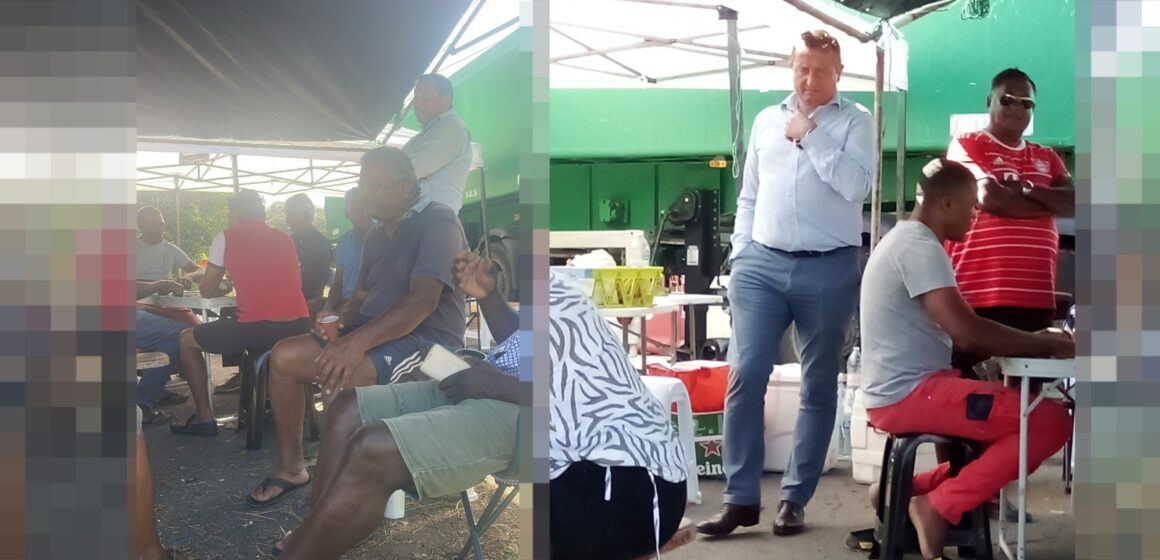 Les planteurs de canne grévistes campent devant l'usine sucrière de Gardel au Moule lundi 19 mars 2024. Les planteurs de canne grévistes campent devant l'usine sucrière de Gardel au Moule lundi 19 mars 2024.