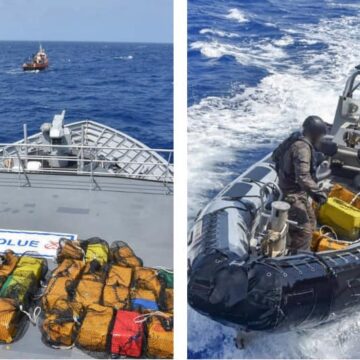 Les 2 et 9 mai, l'armée a saisi 2,4 tonnes de cocaïne dans la zone maritime des Antilles en haute mer en Atlantique au large de la Martinique. Photo : Forces armées aux Antilles. Les 2 et 9 mai, l'armée a saisi 2,4 tonnes de cocaïne dans la zone maritime des Antilles en haute mer en Atlantique au large de la Martinique. Photo : Forces armées aux Antilles.