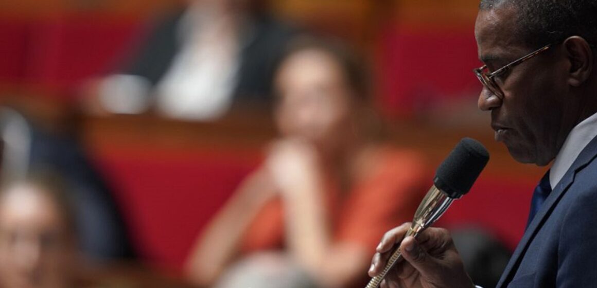 Député Liot de la troisième circonscription de Guadeloupe depuis 2017, Max Mathiasin ici à la tribune de l’Assemblée nationale en 2019. Député Liot de la troisième circonscription de Guadeloupe depuis 2017, Max Mathiasin ici à la tribune de l’Assemblée nationale en 2019.