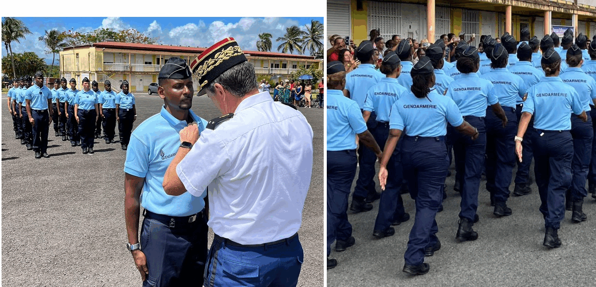 Dimanche 27 juillet 2025, cérémonie de clôture de la préparation militaire gendarmerie 2025 de 36 nouveaux réservistes au camp Dugommier à Baie-Mahault. Photo : Gendarmerie de Guadeloupe La gendarmerie accueille 36 réservistes formés en accéléré