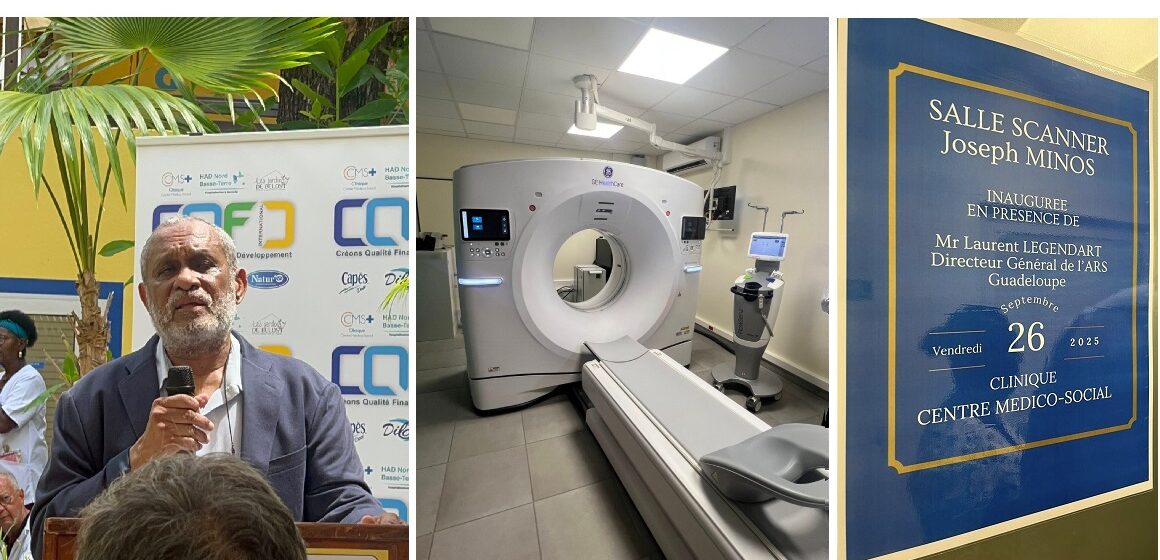 Le Dr Jean-Claude Pitat inaugure le premier scanner du centre médico-social Joseph-Pitat le 26 septembre 2025 à Basse-Terre. Photo : Olivier Nicolas