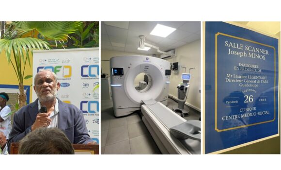 Le Dr Jean-Claude Pitat inaugure le premier scanner du centre médico-social Joseph-Pitat le 26 septembre 2025 à Basse-Terre. Photo : Olivier Nicolas